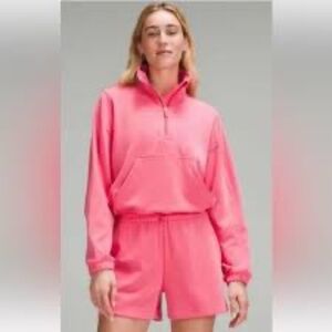 Lululemon Brushed Softreme Half Zip Jacket Glaze Pink Women’s Size 6